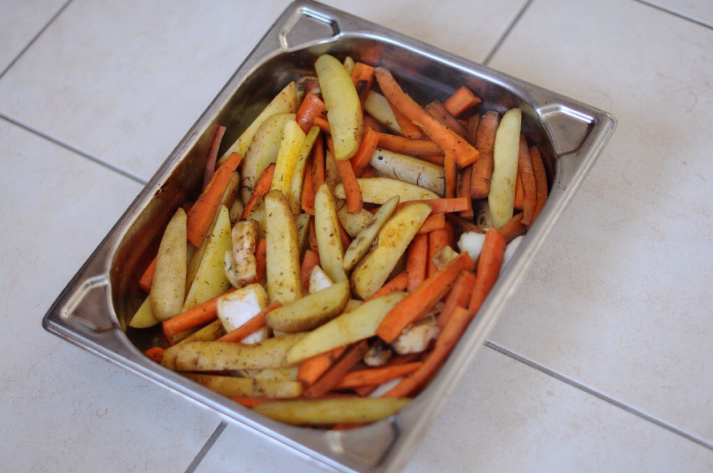 Avant de mettre les légumes au four, vous les épicez
