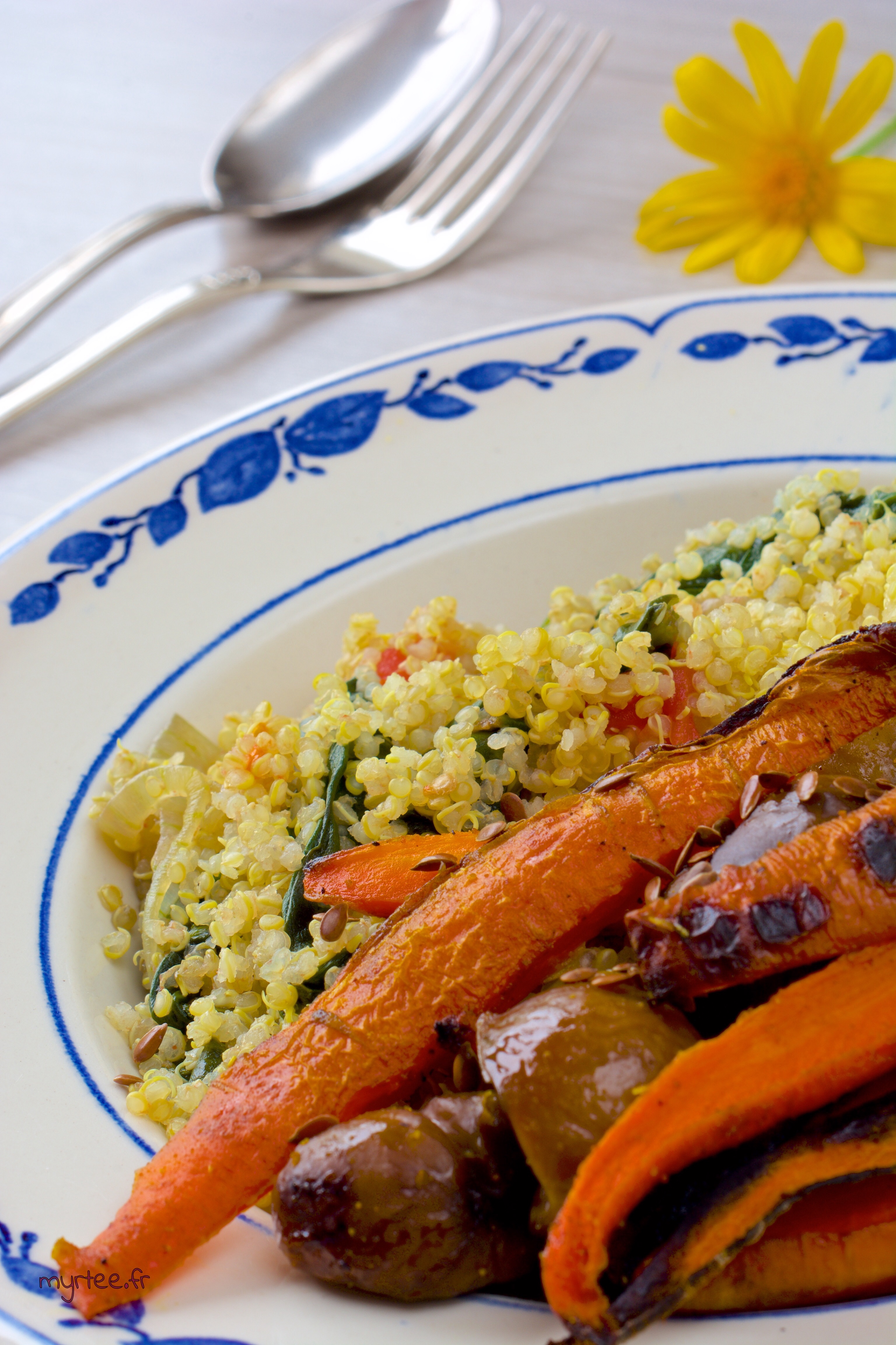 Quinoa et ses carottes rôties (vegan)