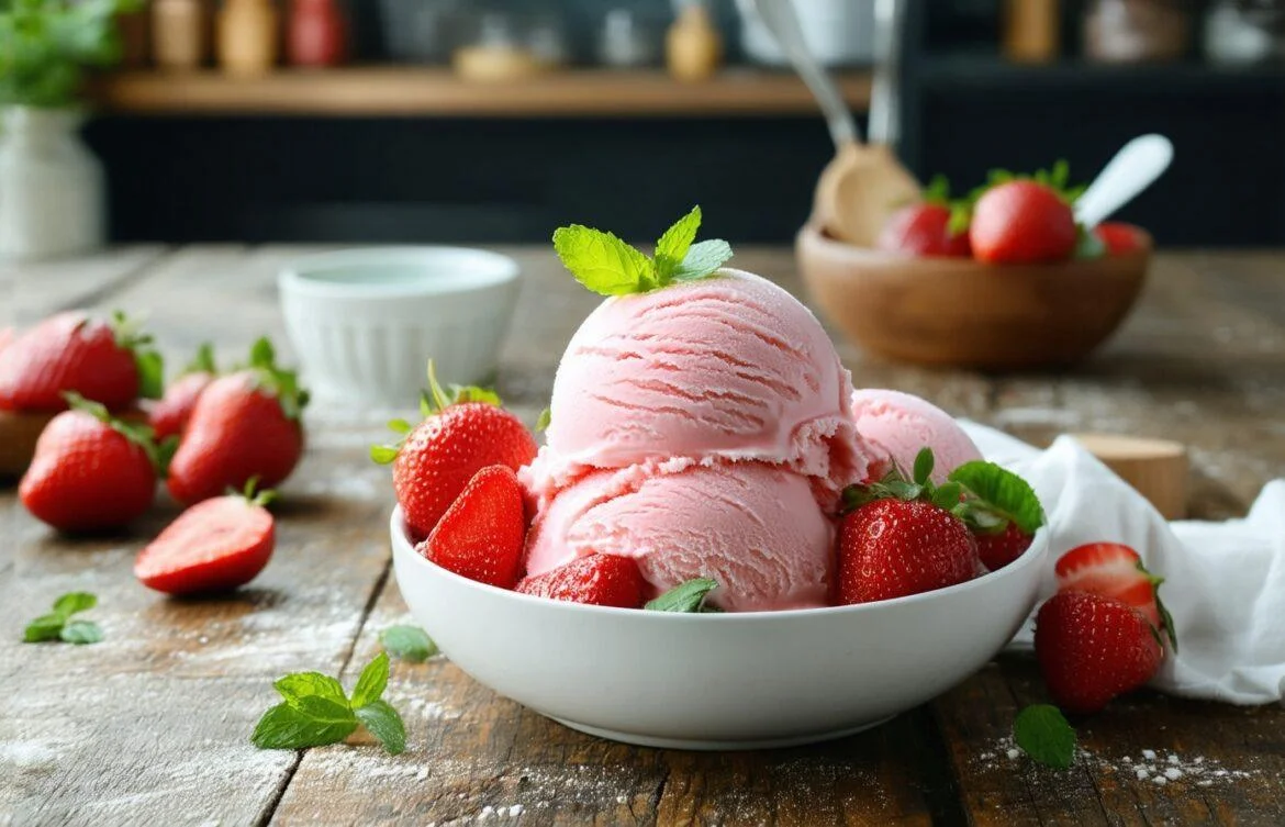 Envie de fraîcheur ? Voici comment faire une vraie glace maison à la fraise sans sorbetière