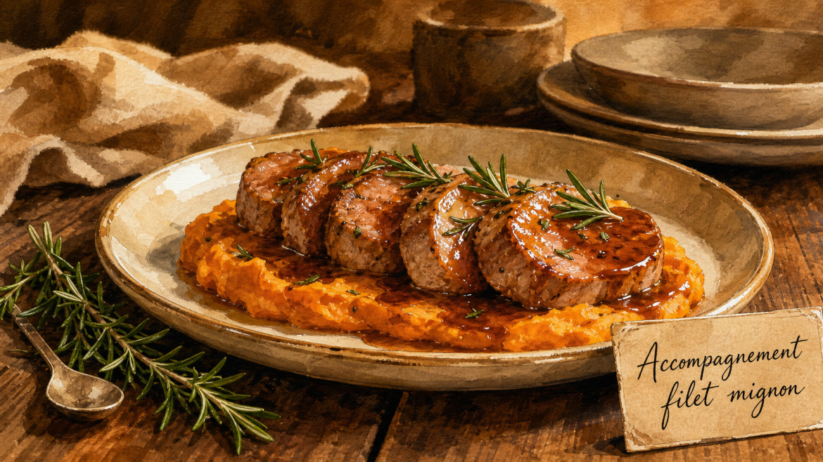 Accompagnement filet mignon : 18 idées pour sublimer votre viande selon la sauce et la saison Accompagnement filet mignon au romarin sur patates douces