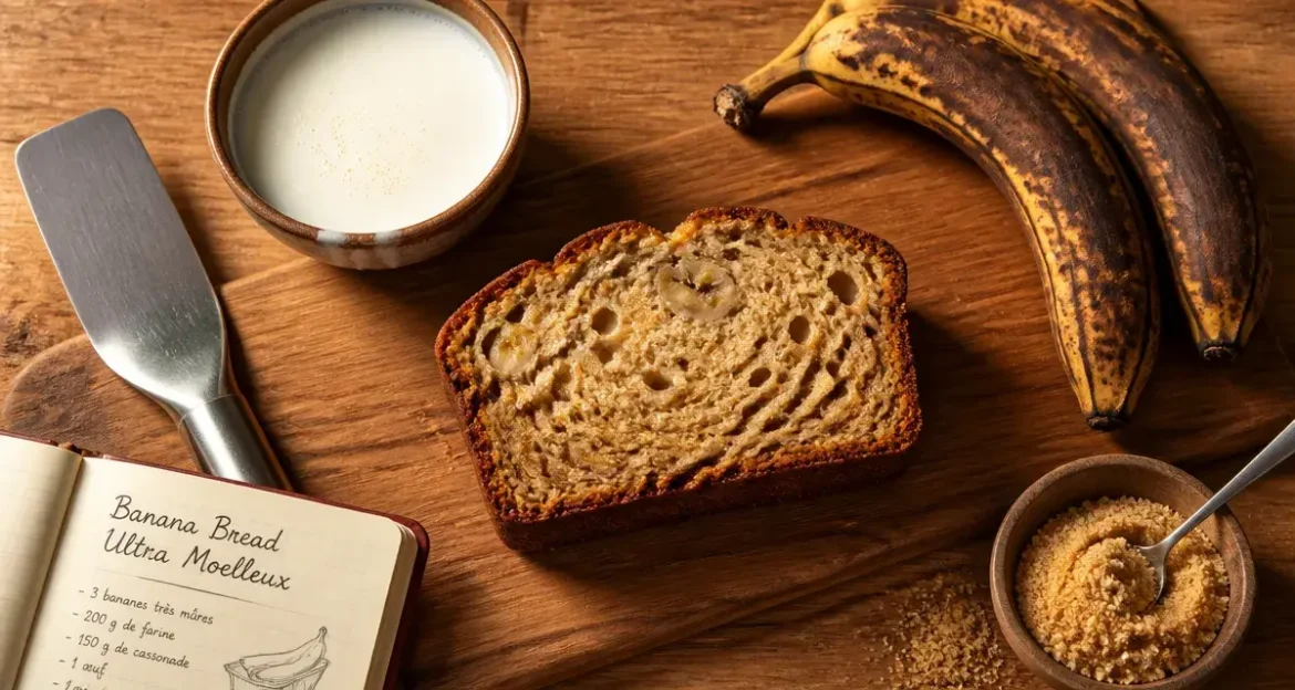 Banana bread ultra moelleux : le secret du lait ribot et 3 astuces pour réussir votre gâteau Banana bread ultra moelleux au lait ribot et bananes très mûres