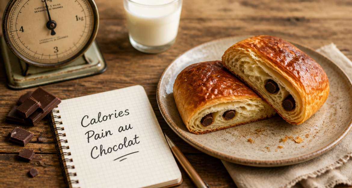 Calories d’un pain au chocolat de boulangerie : le vrai bilan nutritionnel calorie pain au chocolat boulangerie sur table