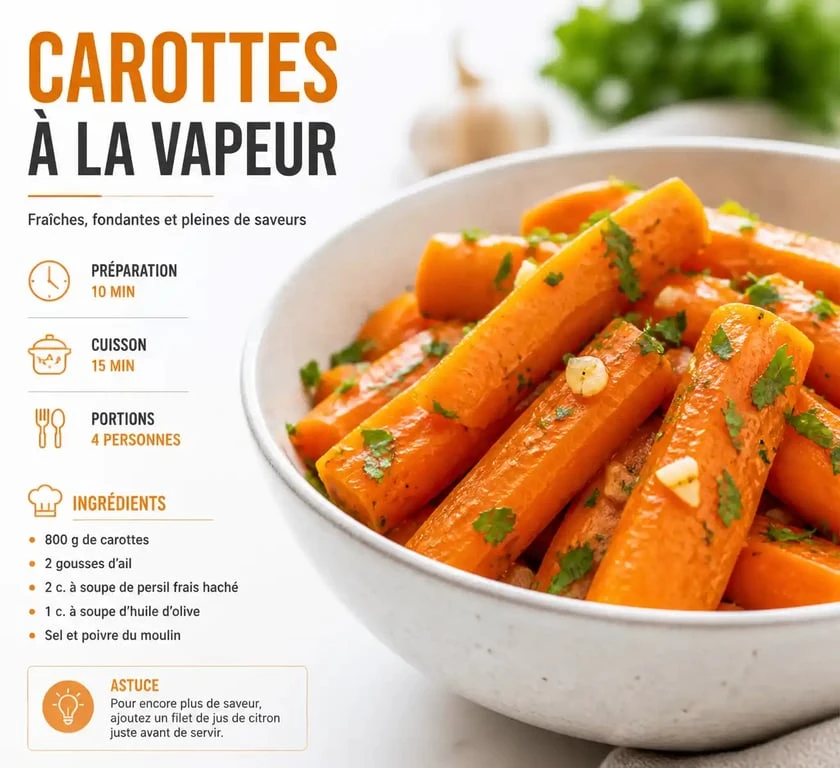 Carottes cuites au micro-onde avec persillade