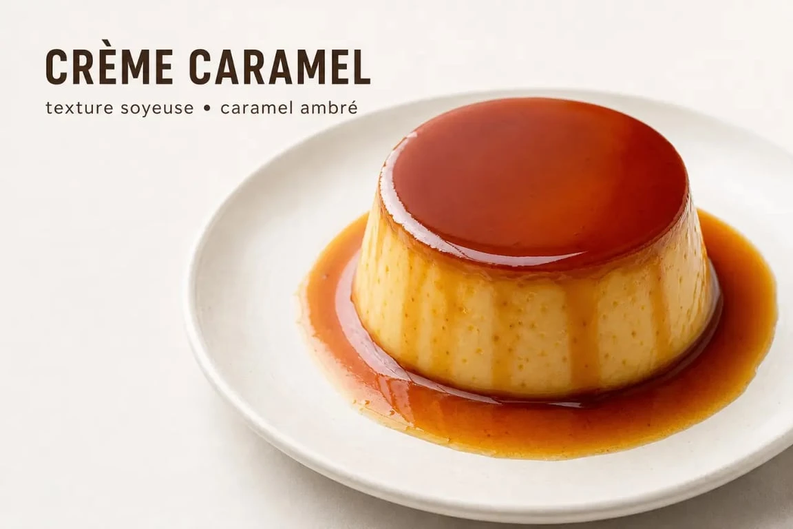 Recette crème caramel grand-mère traditionnelle servie dans une assiette