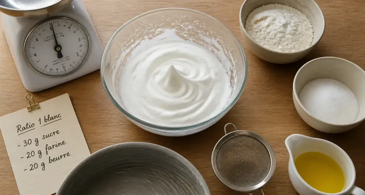 Gâteau aux blancs d’œufs : la règle des 20g pour un dessert aérien inratable Gateau avec blancs d'oeufs : blancs montés en neige et règle des 20g