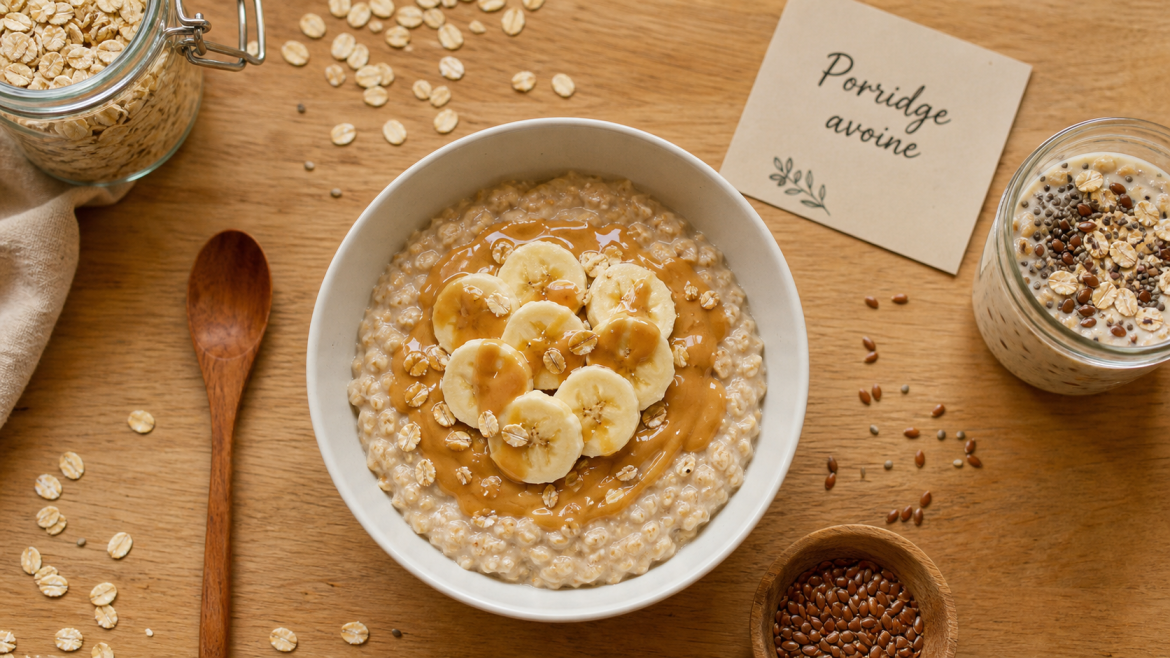 Recette flocon d'avoine petit déjeuner, porridge avoine en bol