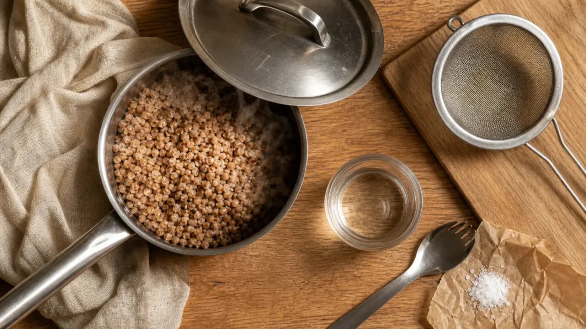 Cuisson sarrasin : grains décortiqués bien séparés, 12 minutes