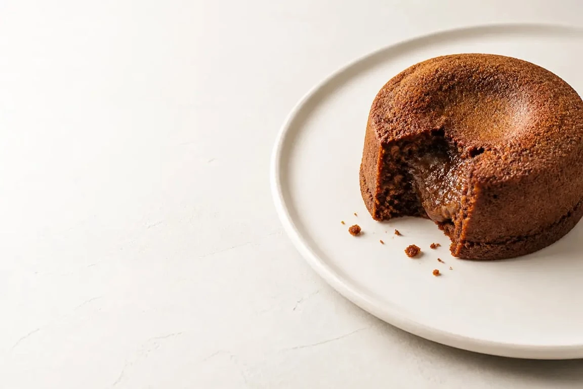 Fondant à la crème de marron Clément Faugier servi sur assiette blanche, texture moelleuse et gourmande
