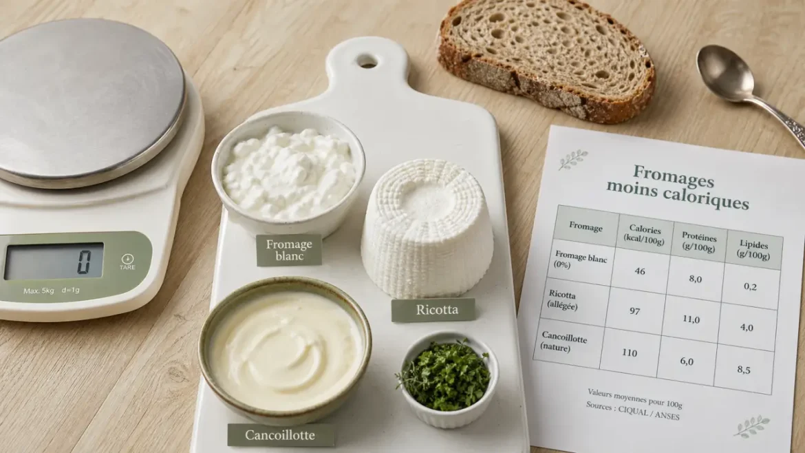 Fromage et minceur : le classement des options les moins caloriques pour se faire plaisir Fromage le moins calorique : fromages frais et portion