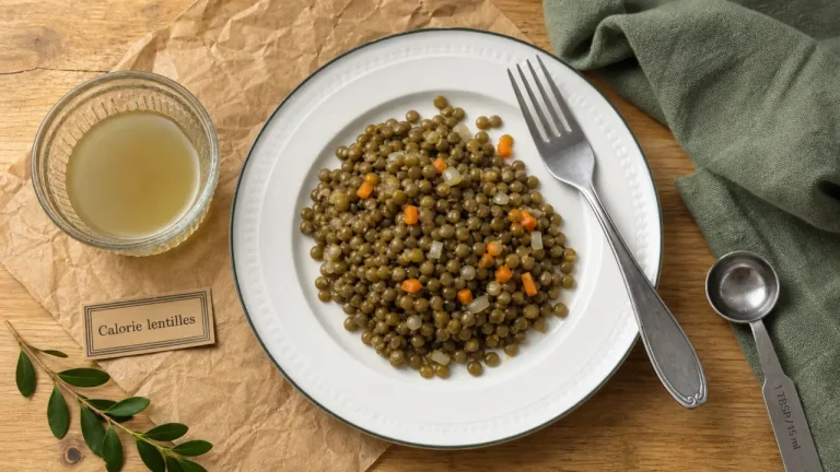 Lentilles calorique à 127 kcal, IG bas, portion de lentilles cuites
