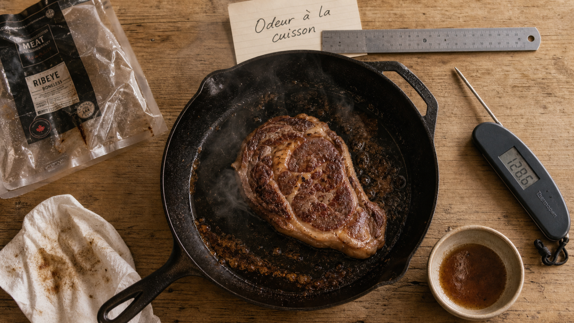 Viande qui sent fort à la cuisson : odeur normale ou signal d’alerte ? Viande qui sent fort à la cuisson : poêle chaude et odeur normale ou alerte