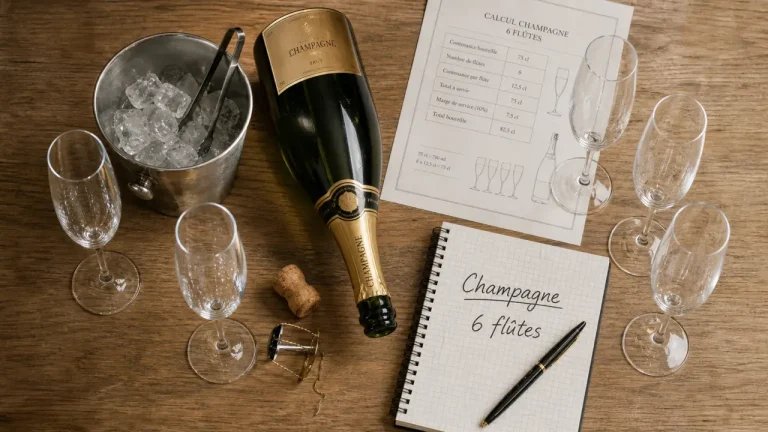Combien de champagne par personne : 6 flûtes et 2 coupes de champagne
