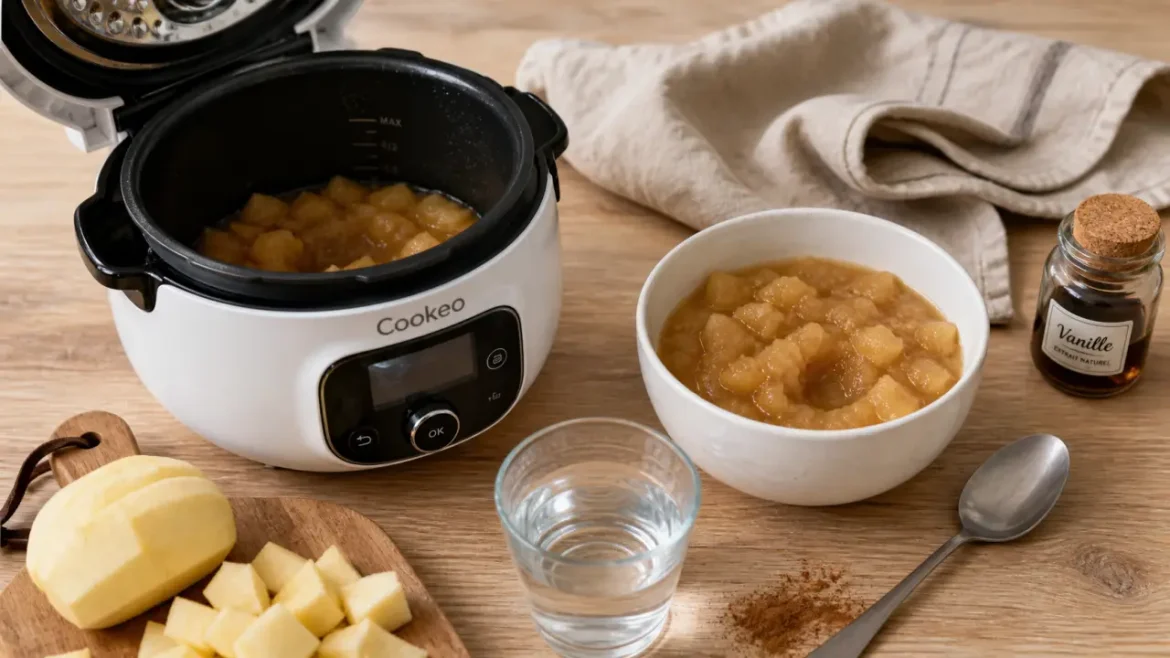 Compote de pommes au Cookeo : 6 minutes sous pression pour une texture fondante Compote de pommes au cookeo, texture fondante en 6 minutes}}