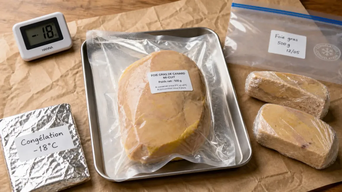 Congeler foie gras sous vide à -18°C