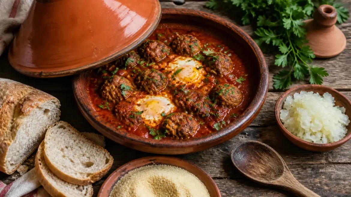 Recette kefta marocaine aux œufs : boulettes juteuses en sauce tomate épicée