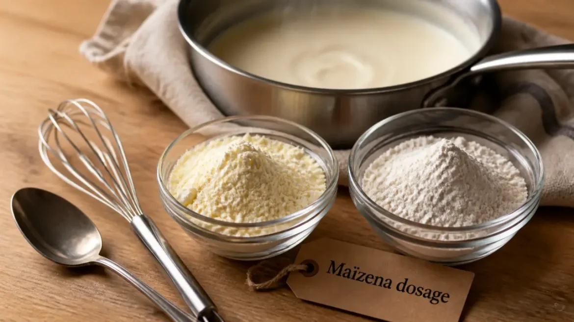 Remplacer la farine par la Maïzena : la bonne proportion et les recettes où ça marche Remplacer la farine par la maïzena : bol Maïzena et farine, dosage