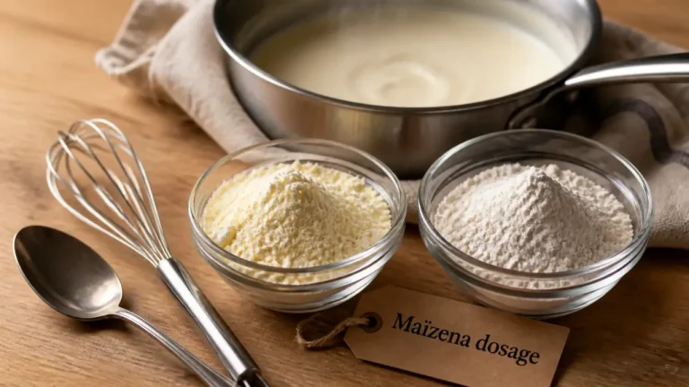 Remplacer la farine par la maïzena : bol Maïzena et farine, dosage