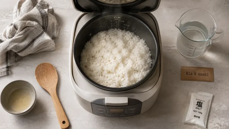 Riz sushi autocuiseur : texture parfaite au rice cooker