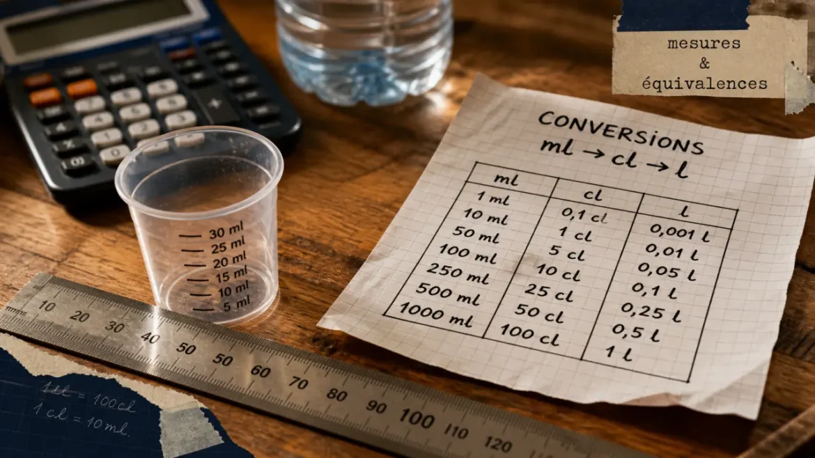 Tableau de conversion ml : de 1 cl à 1 litre, les erreurs à éviter Tableau de conversion ml vers cl et litres