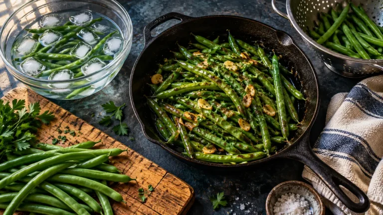 Cuisson haricot vert frais : haricots verts croquants à l’ail et persil