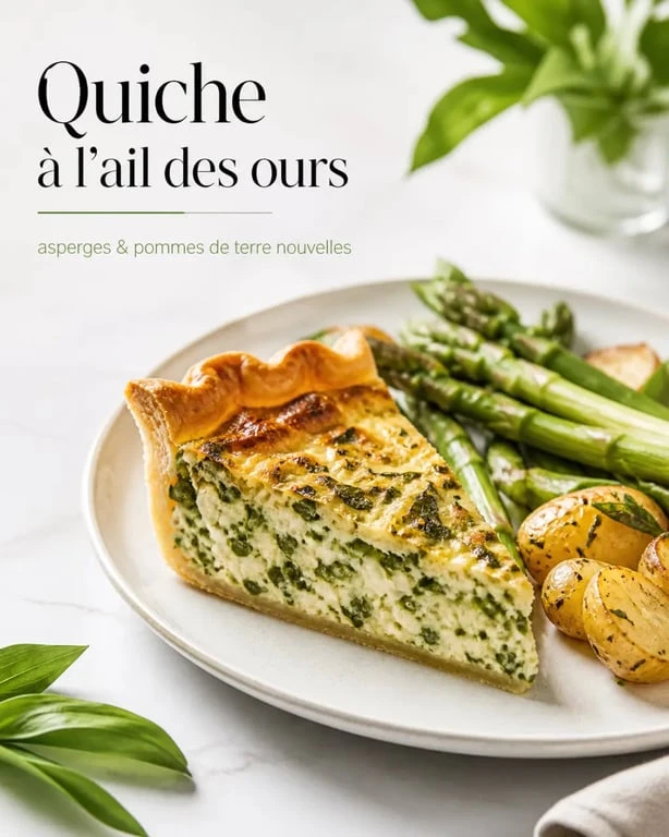Ail des ours en cuisine : part de quiche printanière à l’ail des ours