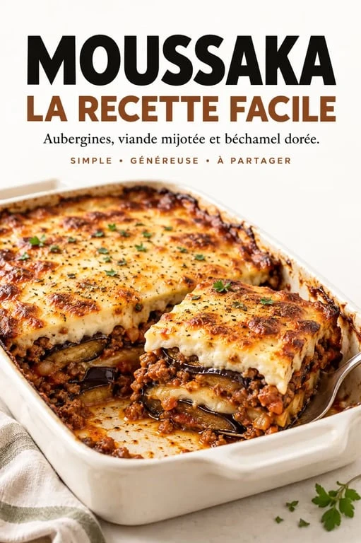 Moussaka recette facile gratinée avec aubergines, viande et béchamel