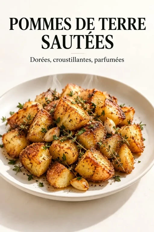 Pommes de terre sautées recette avec ail, thym et persil, dorées et croustillantes