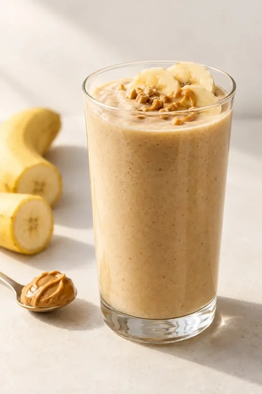 Recette avec beurre de cacahuète : smoothie crémeux à la banane