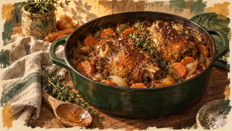 Jarret de porc recette facile et rapide au four, cocotte fonte