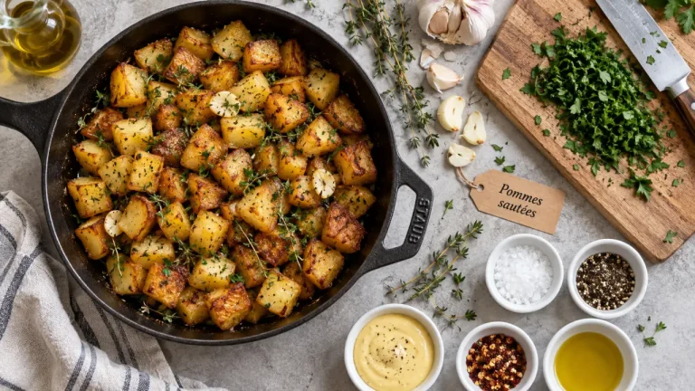 Pommes de terre sautées recette, bords croustillants dorés