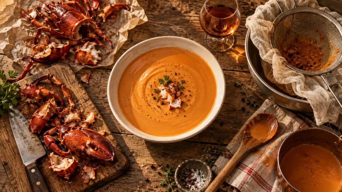Recettes de bisque de homard : 1 heure de mijotage et 3 filtrations pour une texture soyeuse Recettes bisque de homard : bisque lisse et onctueuse, tamis et étamine