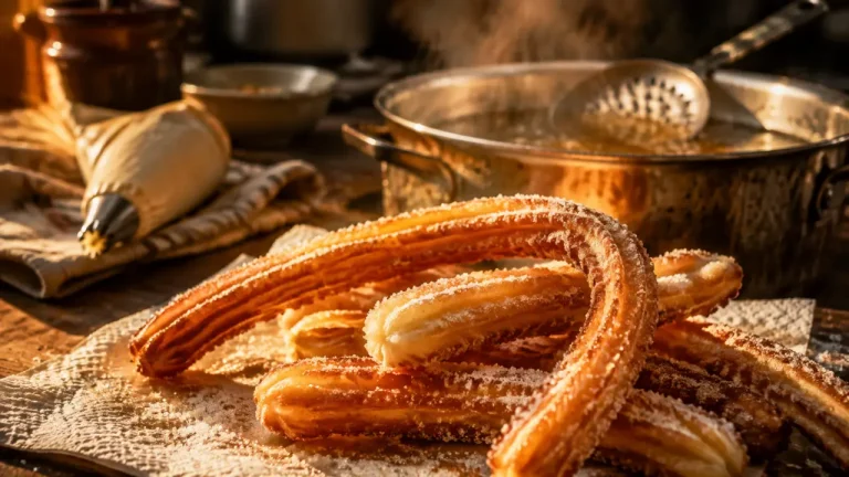 Véritable recette churros fête foraine : churros dorés et croustillants, roulés au sucre