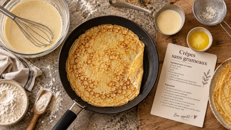 Crepe recette facile rapide sans grumeaux, dorée