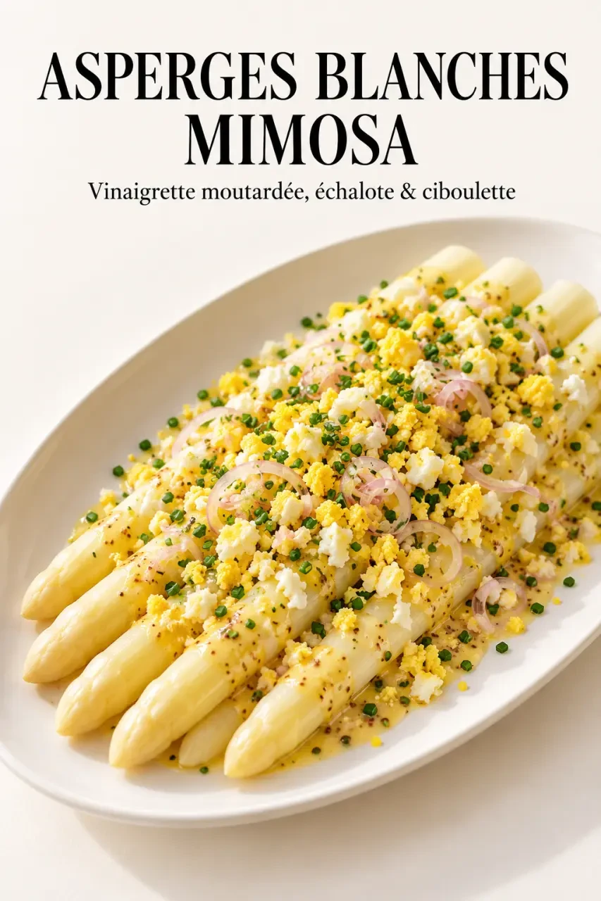 Recette asperge blanche mimosa avec œufs durs et vinaigrette