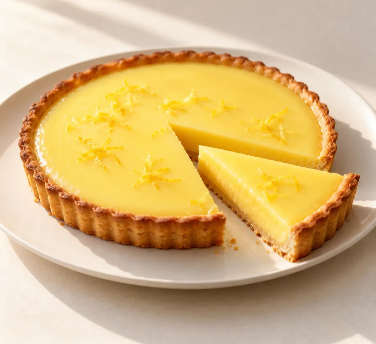 Recette tarte au citron facile et légère, garniture sans beurre sur pâte sablée dorée