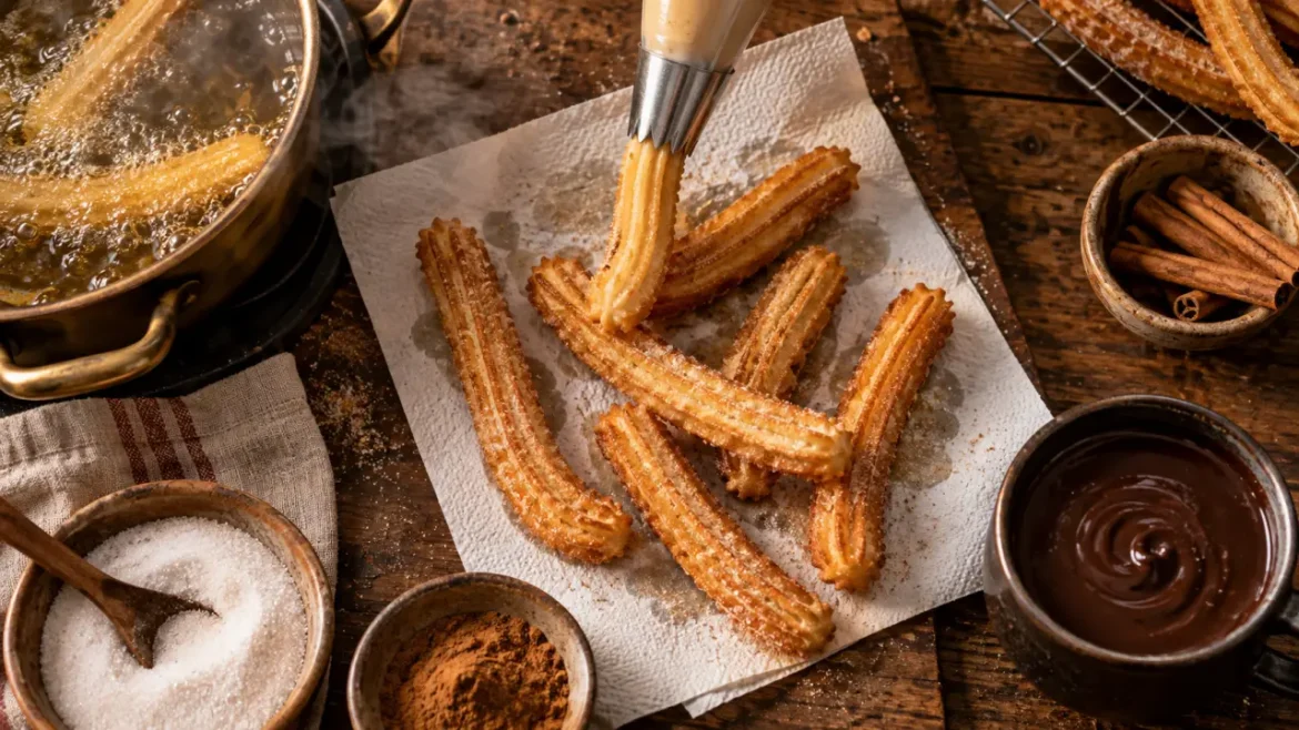 Recette churros facile : churros croustillants à 180 °C, dorés et cannelle